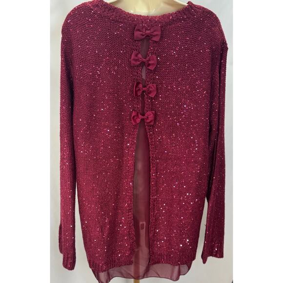 NEW Simply Couture Sequin Knit Sweater with Bow Back Detail - Size 3XL (NWT) - Picture 10 of 12